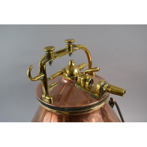 121 - A Vintage Copper and Brass Milking Unit with Lid, Numbered 20357.