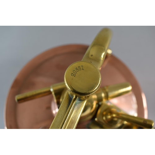 121 - A Vintage Copper and Brass Milking Unit with Lid, Numbered 20357.