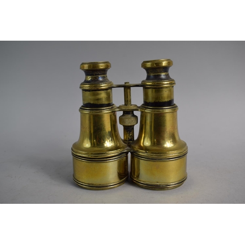 110 - A Pair of 19th Century Brass Binoculars