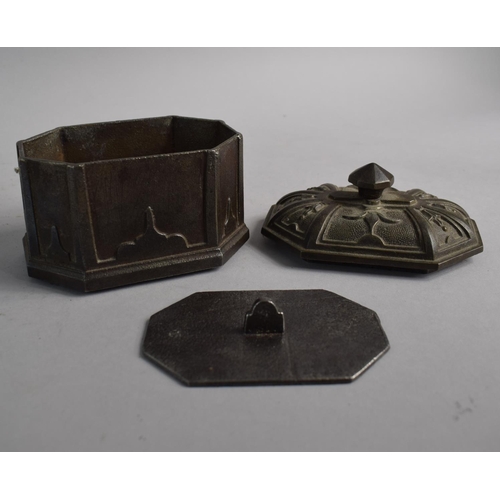 98 - A Pair of 19th Century Iron Sarcophagus Shaped Tobacco Boxes with Original Inner Presses, 12cm Wide,... 