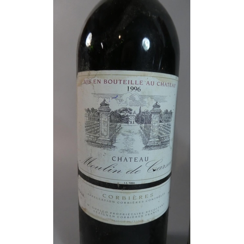 37 - Four Bottles of Red Wine. Moulin De Carsac (Corbieres) 1996, Bordeaux Supérieur 1995, Chateau de Bea... 