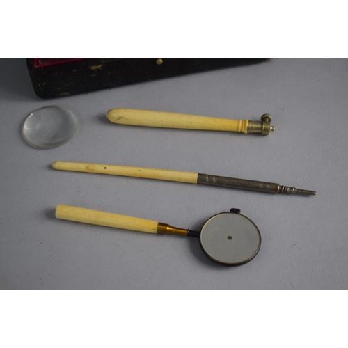 25 - A Late 19th /Early 20th Century Ivory Handled Dentist's Ophthalmoscope and Collection of Dentistry M... 