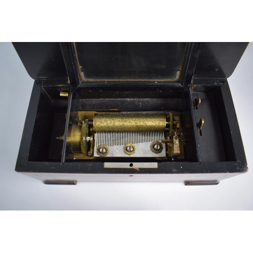 6 - A Late 19th Century String Inlaid Scumble Glazed Six Air Musical Box. All Teeth Present and In Worki... 