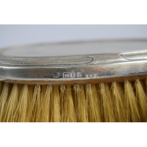 158 - A Collection of Three Silver Mounted Dressing Table Hair Brushes, Birmingham and London Hallmarks