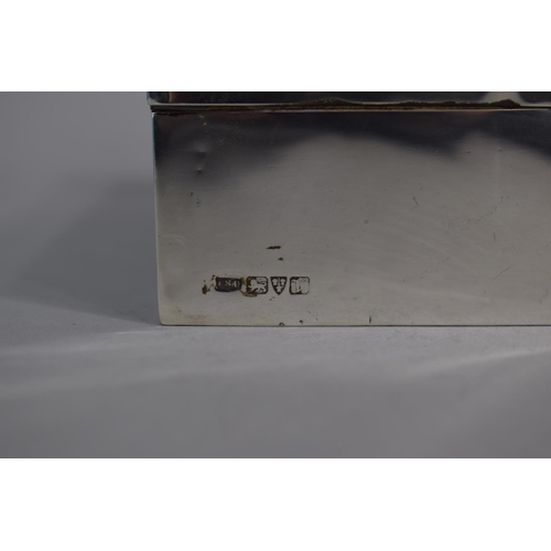 149 - A Silver Cigarette Box with Engine Turned Decoration, 16.5cm Wide, Chester 1946