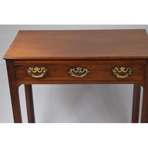 9 - A 18th Century George III Mahogany Side Table with a One Piece Solid Top over a Single Drawer with O... 