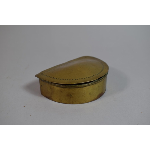 106 - Two 19th Century Welsh Miners Brass Snuff Boxes both with Hinged Lids and One with Punched Decoratio... 