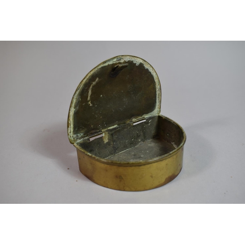 106 - Two 19th Century Welsh Miners Brass Snuff Boxes both with Hinged Lids and One with Punched Decoratio... 