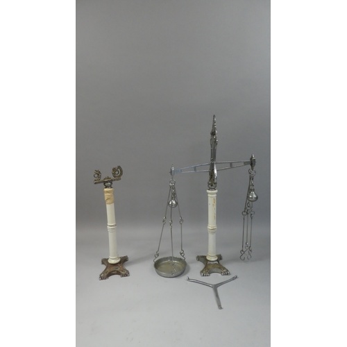 66 - A Set of Victorian Dairy Beam Scales by Avery with Similar Beam Scale Support (AF)