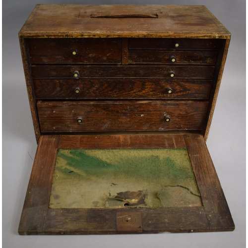 85 - A Mid 20th Century Neslein Engineers Chest with Pull Down Removable Front Revealing Three Short and ... 