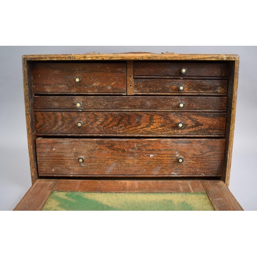 85 - A Mid 20th Century Neslein Engineers Chest with Pull Down Removable Front Revealing Three Short and ... 