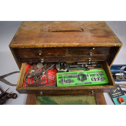 85 - A Mid 20th Century Neslein Engineers Chest with Pull Down Removable Front Revealing Three Short and ... 