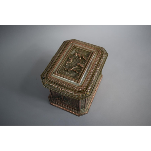 186 - A 19th Century Silver Plate on Copper Musical Jewellery Box Having Hinged Lid to Satin Lined Inner. ... 