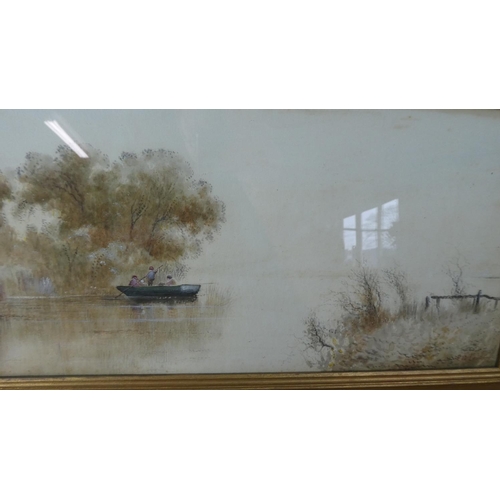 110 - A Pair of Late 19th Century Framed Watercolours Depicting Lake Scenes, 55cm Wide