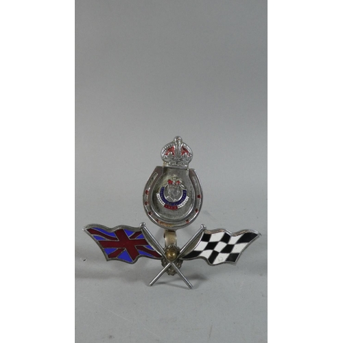 13 - A Vintage Chromed Car Badge with Coronation Horseshoe, 12.5cm Wide