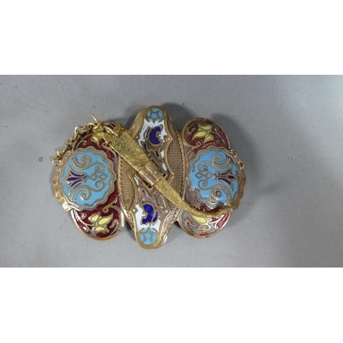 162 - An Early 20th Century Art Nouveau French Champleve Enamel Buckle