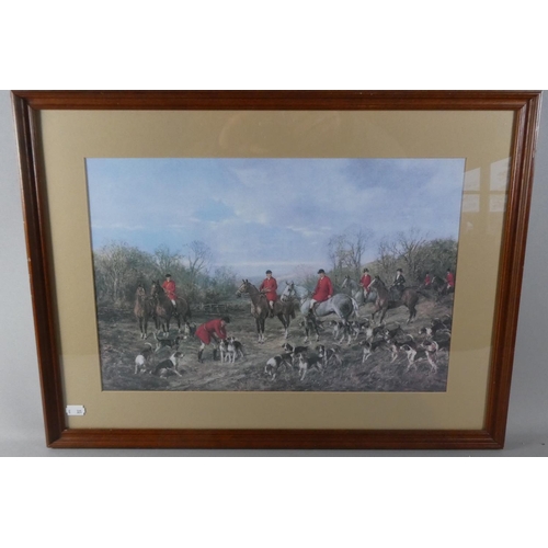 179 - A Framed Print Depicting Hunting Scene, 60cm Wide