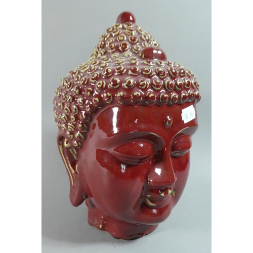 18 - A Modern Sang Boeuf Glazed Thai Bust of Buddha, 27cm High