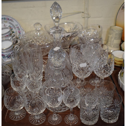 185 - A Collection of Good Quality Glassware to Include Two Decanters, Tumblers, Wines, Champagnes, Brandy... 