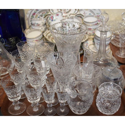 187 - A Collection of Good Quality Glassware to Include Wines, Jugs, Vases, Decanter, Jugs, Lidded Pot etc