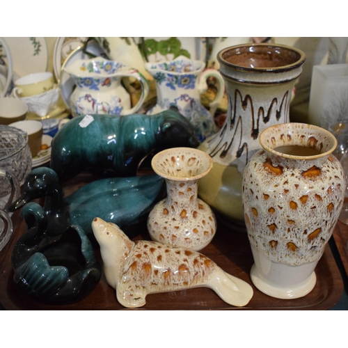 195 - A Collection of Glazed Ceramics to Include Terracotta Glazed Bear, Duck and Swan Ornament, Vintage S... 