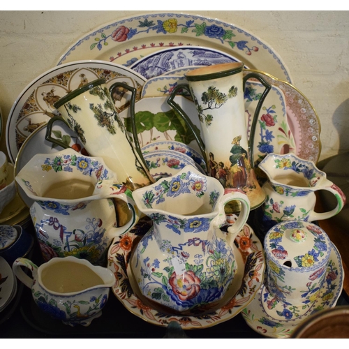 196 - A Collection of Ceramics to Include Masons Regency Pattern Jugs, Plates, Meatplates, Lidded Pot etc ... 