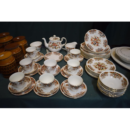 233 - A Collection of Colclough Tea and Dinnerwares to Include Teapot, Sugar Bowl, Milk, Eight Trios, Cake... 