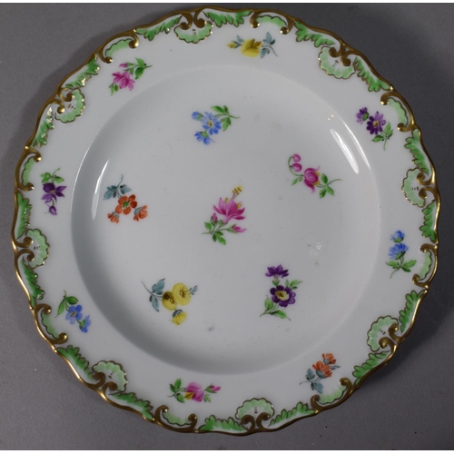 249 - A Set of Five Miessen Fruit Pattern Plates, 18cm Diameter