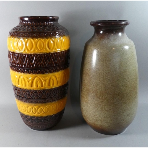 259 - A Large Brown and Yellow Glazed German Vase and One Other, 51cm high