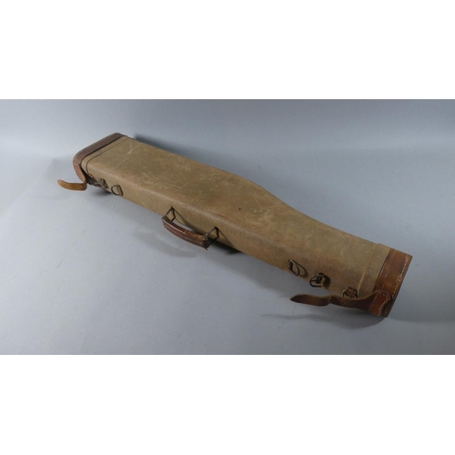 27 - A Leather and Canvas Covered Leg of Mutton Gun Case, 78.5cm Long