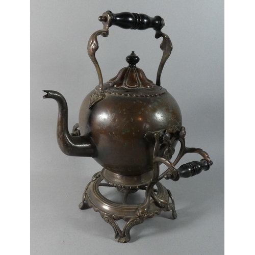 50 - A Late Victorian Spirit Kettle On Stand, Needs Some Attention, 40cm high