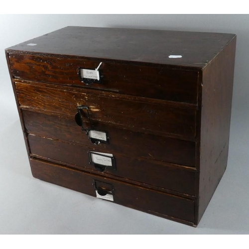 69 - A Vintage Five Drawer Sewing Chest, 47.5cm Wide