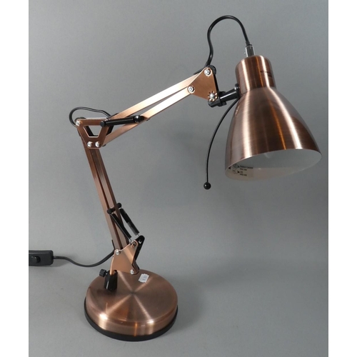 77 - A Modern Copper Effect Anglepoise Reading Lamp