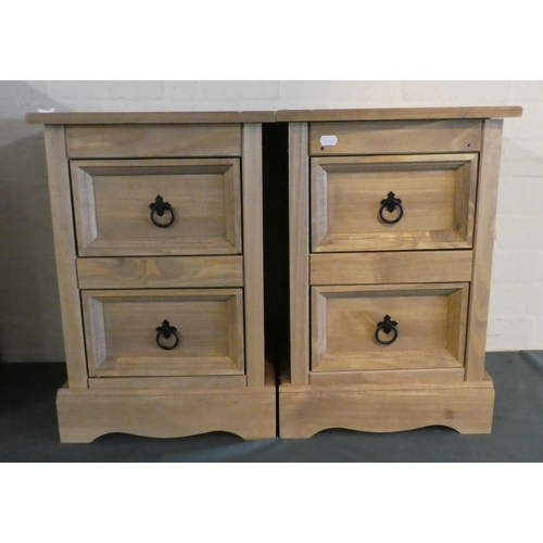 87 - A Pair of Modern Two Drawer Bedside Chests, 36cm Wide