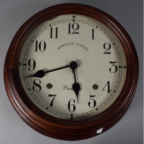 91 - A Reproduction Circular Wall Clock with Battery Movement, 39cm Diameter