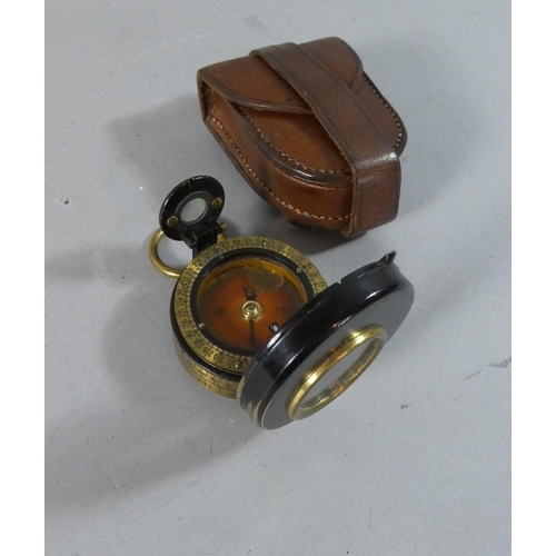 1 - A WWI Leather Cased Barkers Patent Military Handheld Prismatic Compass - Patents 1818/15 103019/16 1... 