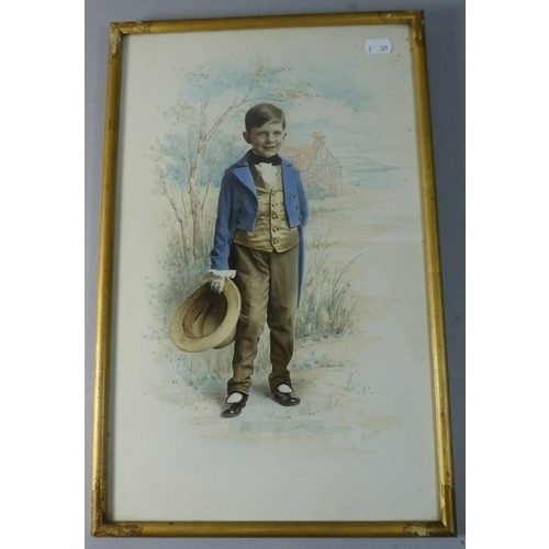 216 - A Coloured Photograph of a Victorian Boy, 29.5cm Wide