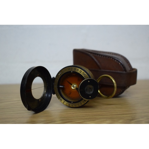 1 - A WWI Leather Cased Barkers Patent Military Handheld Prismatic Compass - Patents 1818/15 103019/16 1... 