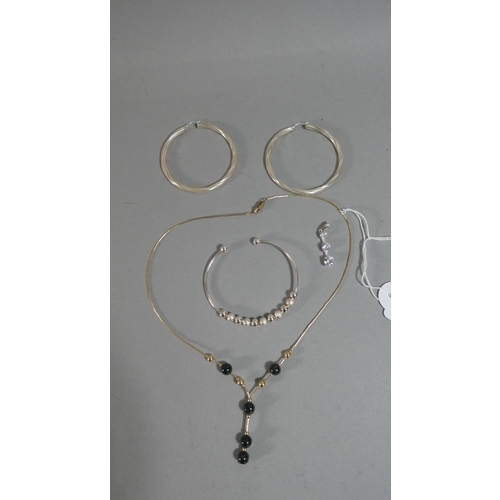 297 - A Collection of Silver Items to Include Hoop Earrings, Bracelet, Necklace etc