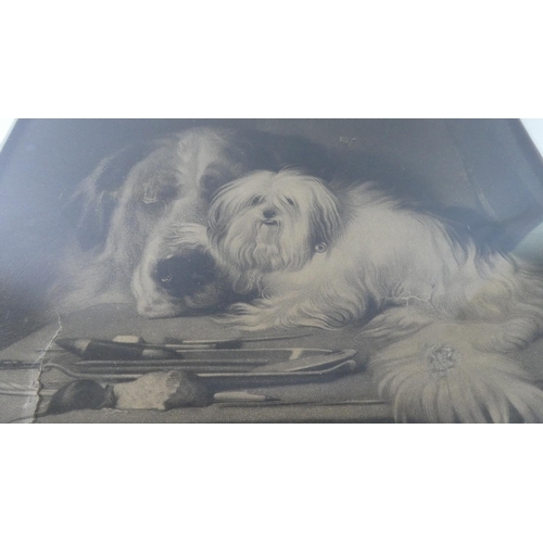 198 - After Landseer, a Maple Framed Monochrome Print 'Dignity and Impudence' Together with Another (Both ... 