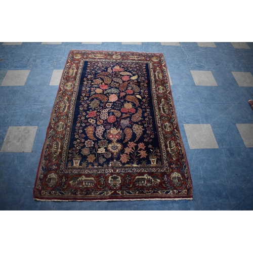 85 - A Fine Antique Persian Hand-Made Keshan Rug, 206 x 133cms