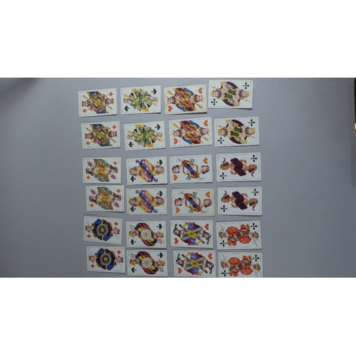 15 - A French Satinwood Ecarte Card Game Box and Contents including Mother of Pearl Tokens and Cards by T... 