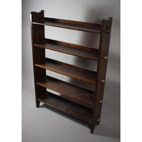 415 - An Edwardian Oak Five Shelf Galleried Bookcase, 76cms Wide