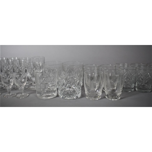 306 - A Collection of Good Quality Drinking Glasses to include Cut Glass Whisky Tumblers, Sherry Glasses E... 