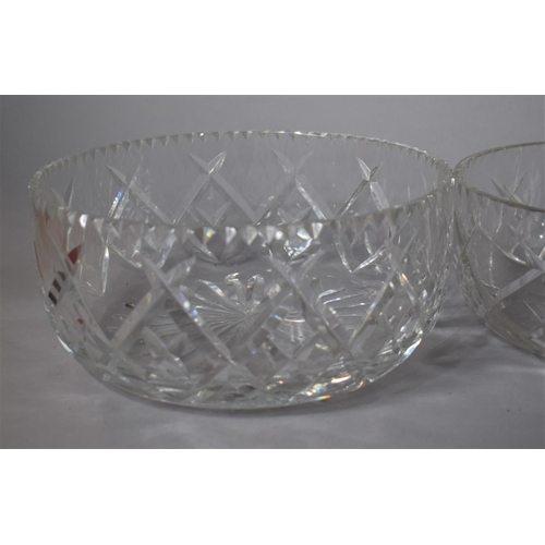 305 - A Collection of Good Quality Cut Glass Bowls together with Glass Vase and Aubergine Cut Glass Stand ... 