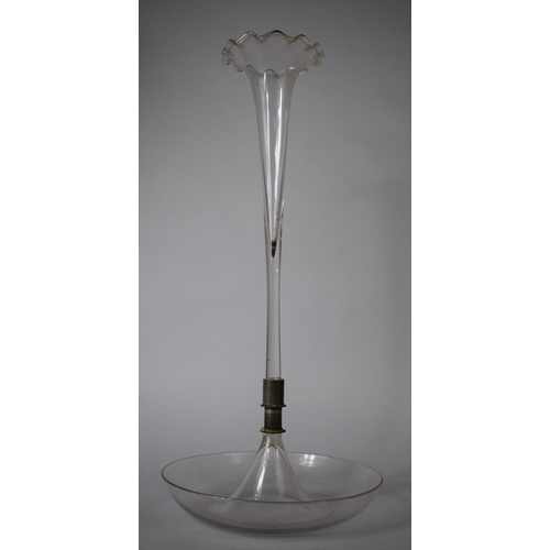 298 - A Late 19th century Glass Single Trumpet Epergne, 56cms High