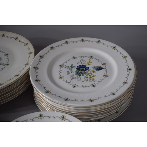 294 - A Large Collection of Dinner Plates, Two Part Sets of Crown China