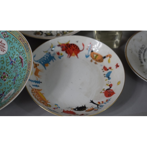 290 - A Collection of Ceramics to Include Bavarian Porcelain Child's Animal Decorated Plate, Duck Ornament... 