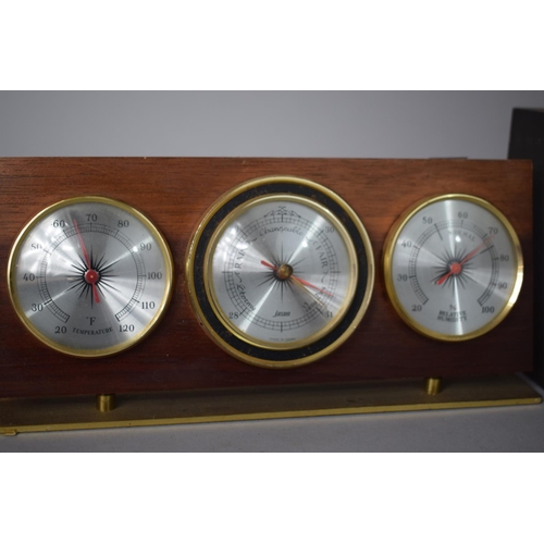 241 - A Vintage Slate Mantle Clock Together with a Jason Weather Station, 13 x 16cms