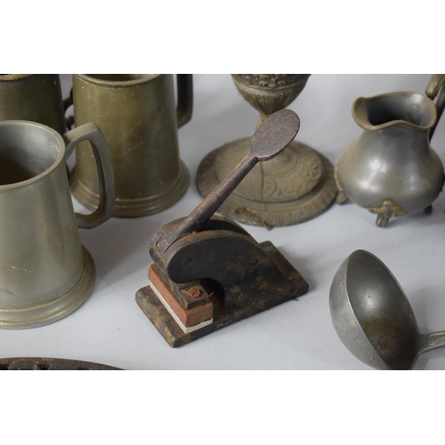 122 - A Collection of Metal Wares to include Cast Iron Coalbrookdale Stands, Pewter Teapot, Cast Metal Urn... 